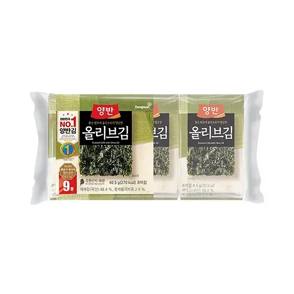 양반 올리브김[9봉(9매)] 140g